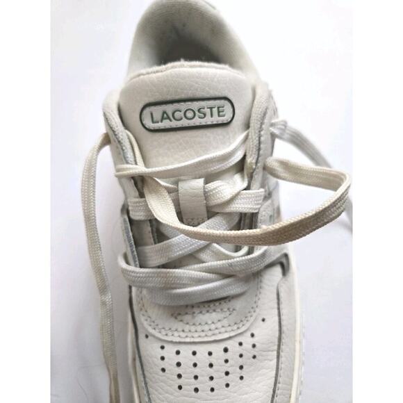 Lacoste L001 0321 Women's White Leather Athletic Runners Sneakers Size 5.5 EU 36 - Picture 7 of 13